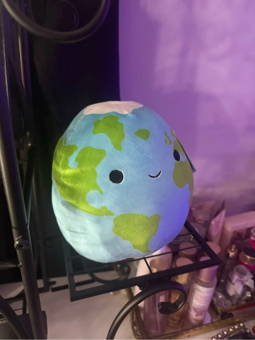 Squishmallows Plush Earth Pillow - Light Blue & Green